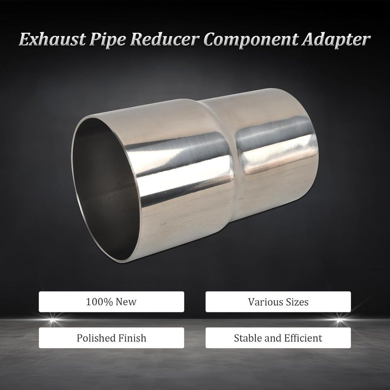 SSN Exhaust Pipe Reducer Component Adapter 2 Inch ID to 2.5 Inch ID Polished 304 Stainless Steel Universal ID 2" to ID 2.5" Exhaust Pipe Reducer Adapter 4 Inch Length-Pair 2 Pcs - Image 5